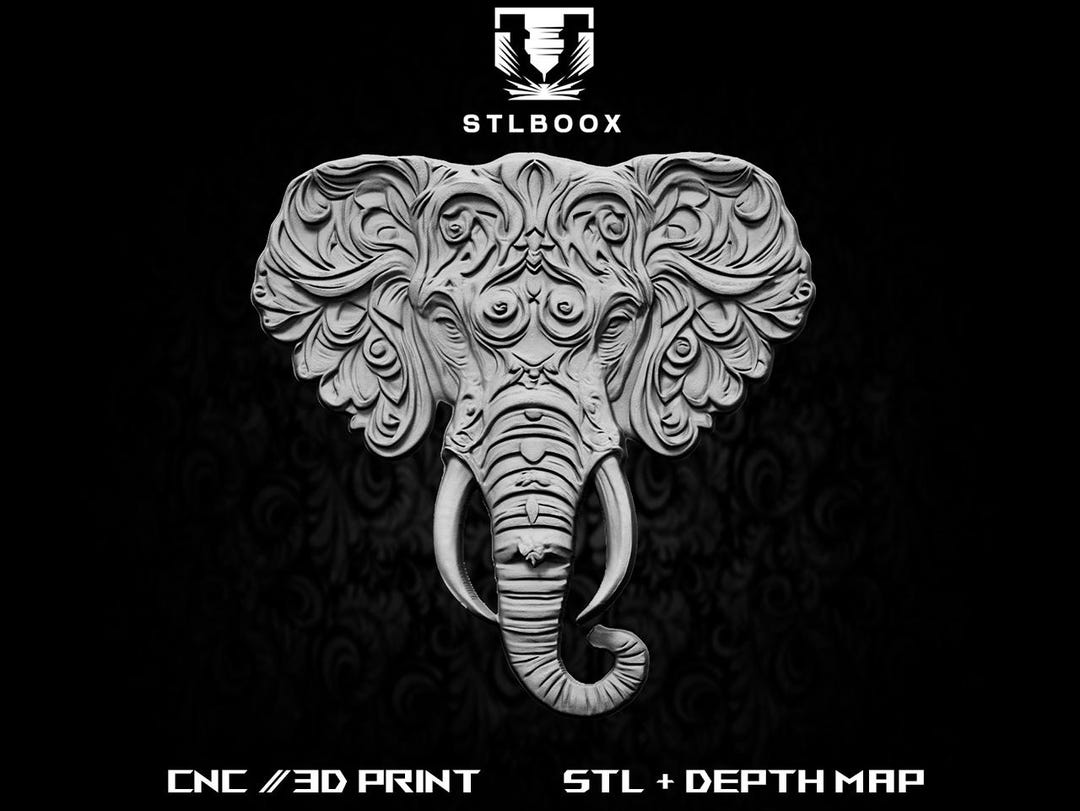 Elephant 3D STL | CNC Router | Wood Carving | Cutting | Commercial Use ...