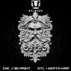 3D STL vieil homme | Routeur CNC | Sculpture sur bois | Découpe | Utilisation commerciale | Décoration murale | Impression 3D | Carte de la profondeur | Niveaux de gris