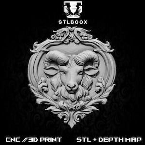 3D STL de décoration animale | Routeur CNC | Sculpture sur bois | Découpe | Utilisation commerciale | Décoration murale | Impression 3D | Carte de la profondeur | Niveaux de gris