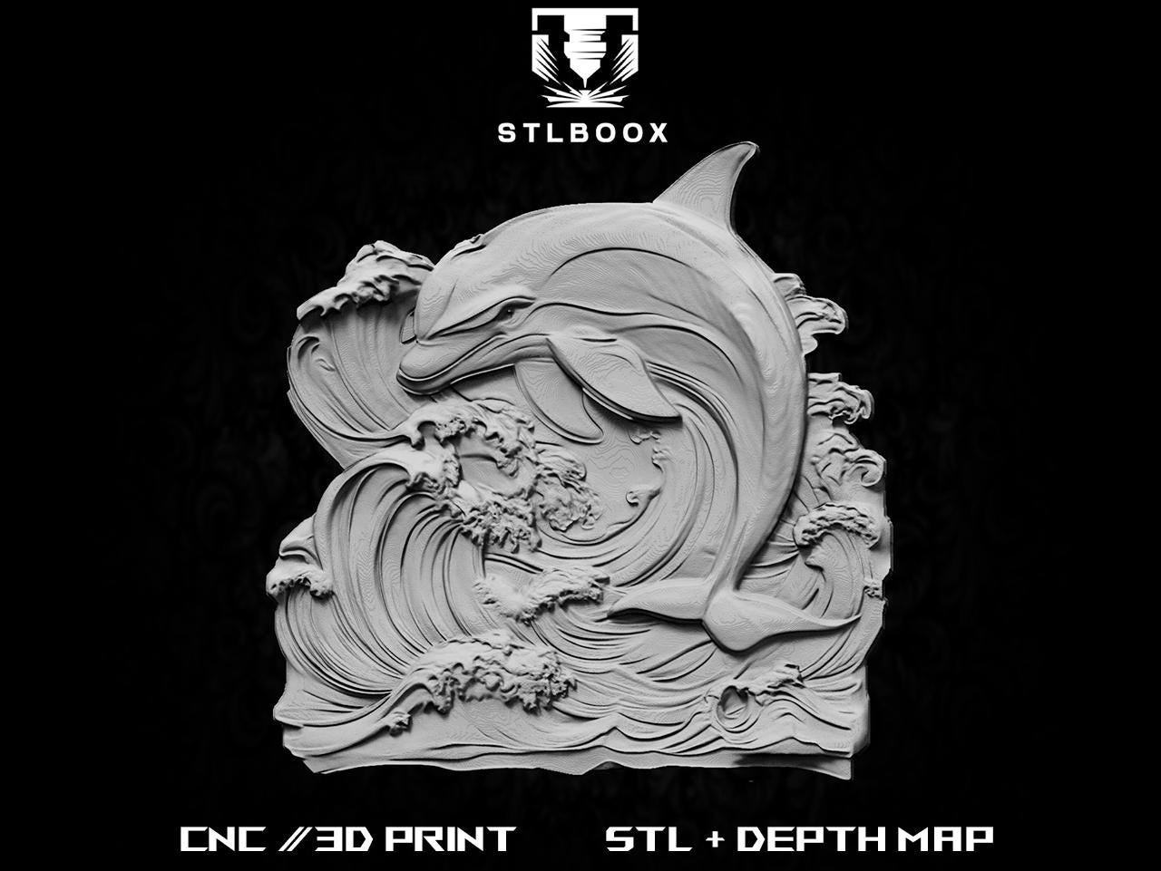 Dolphin 3D STL | CNC Router | Wood Carving | Cutting | Commercial Use ...