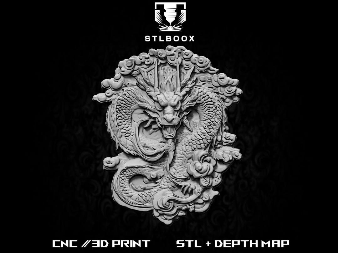 Dragon 3D STL CNC Router Wood Carving Cutting Commercial Use Wall Decor ...