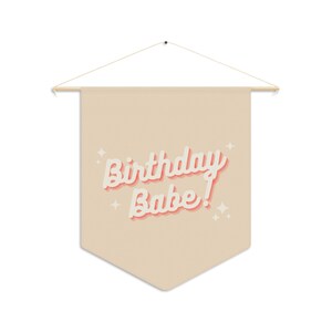 Birthday Babe Pennant - Kid Birthday Banner - Happy Birthday Sign - Vintage Birthday Banner - Girl Birthday Decor