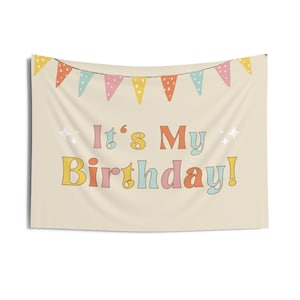 C’est mon anniversaire bannière colorée - bannière de 1er anniversaire - signe joyeux anniversaire - vintage 1er anniversaire - décor d’anniversaire d’automne - anniversaire de couleur