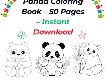 50-Page Panda Coloring Book – Fun Printable Art Activity (PDF Download)
