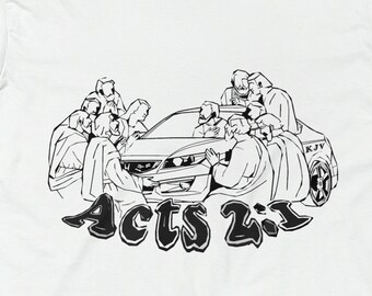 Acts 2:1  Funny Christian Religious Gifts Bible Verse Motivational Shirt Men's Staple Tee