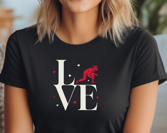 Regalo de camiseta del día de San Valentín de lucha libre para mujeres para el jugador de lucha libre amor lucha libre mamá regalo camiseta lucha libre papá regalo camisa amante de la lucha libre