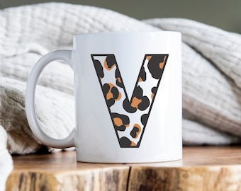 Letter V initial mug for individual letter v gift mug for her gift mug for him V name gift mug coffee mug V letter