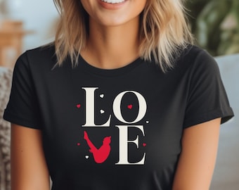 Buceo día de San Valentín camiseta regalo para buceador amor buceo mamá regalo tee buceo papá regalo camisa amante del buceo camiseta de buceo