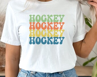 Hockey shirt retro hockey tee shirt gift for hockey mom t-shirt gift for hockey dad shirt hockey coach gift
