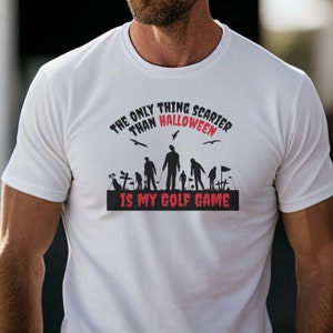 Scary Halloween golf shirt spooky season t-shirt golf player funny tee shirt golf halloween tshirt bad golfer gift tee fathers day gift dad