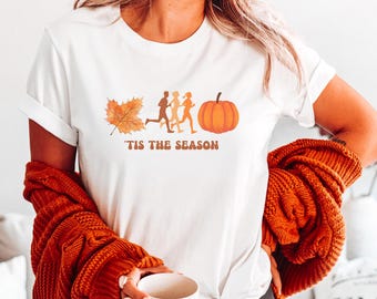 Camiseta de la temporada de carreras de campo a través para mujer, otoño, camiseta de la temporada de campo a través, camiseta de mamá de campo a través, camiseta de papá de campo a través, temporada de otoño nueva