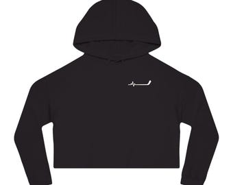 Sudadera corta con capucha para mujer, con estampado de palo de hockey, corazón, hockey, sudadera con capucha para mamá, sudadera corta con capucha, regalo para mamá, hockey