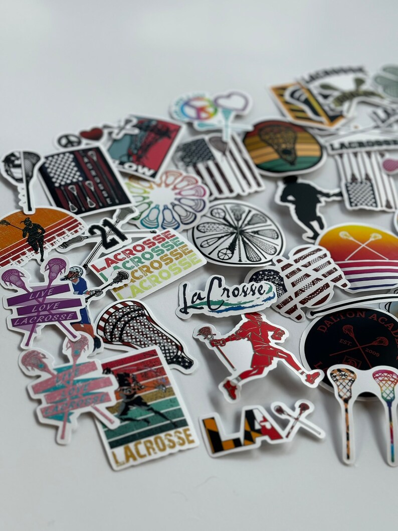 Lacrosse Sticker Pack Sticker Sets of 10 Lacrosse Stickers for Laptop ...