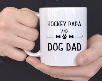 Hockey papa dog dad mug gift hockey mug dog dad mug gift dog owner gift hockey parent