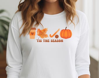 Camiseta de temporada de hockey sobre césped otoño Camiseta de temporada de hockey sobre césped manga larga Camiseta de mamá de hockey sobre césped Camiseta de papá de hockey sobre césped Camiseta de temporada de otoño de hockey sobre césped manga larga