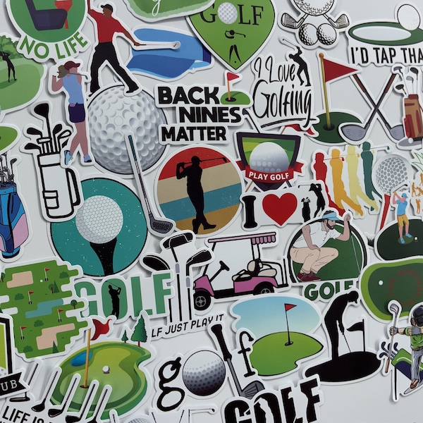 Golf sticker pack golf sticker sets of 10 golf stickers for laptop sticker water bottle sticker golf cart sticker golf lover sticker golf