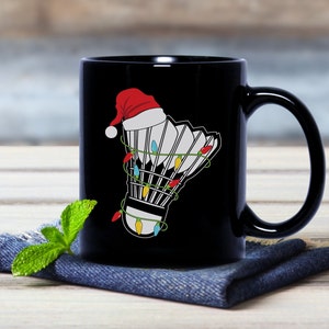Christmas badminton mug gift for badminton player mug for him gift mug for her xmas shuttlecock gift mug