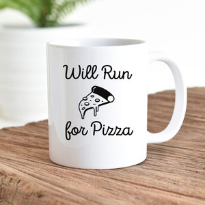Löparmugg present till löpare springa för pizza kolhydratladdare mugg present till landsvägslöpare 5 km 10 km halvmaraton presentmugg löpare tävlingslöpning