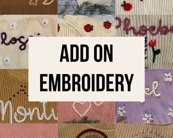 Add ons Only | Hand Embroidered | Personalised | Sun, Flower, Star, Rainbow, Bee, Moon, Daisy, Sunflower, Strawberry |