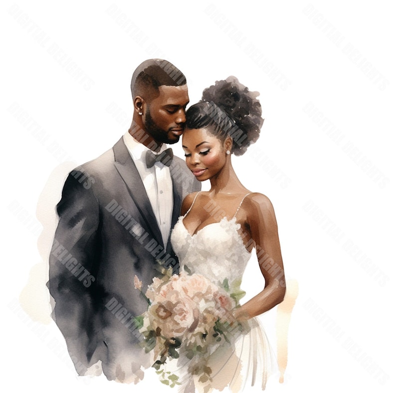 9 Just Married Black Couple Clipart Png Black Couple Art - Etsy