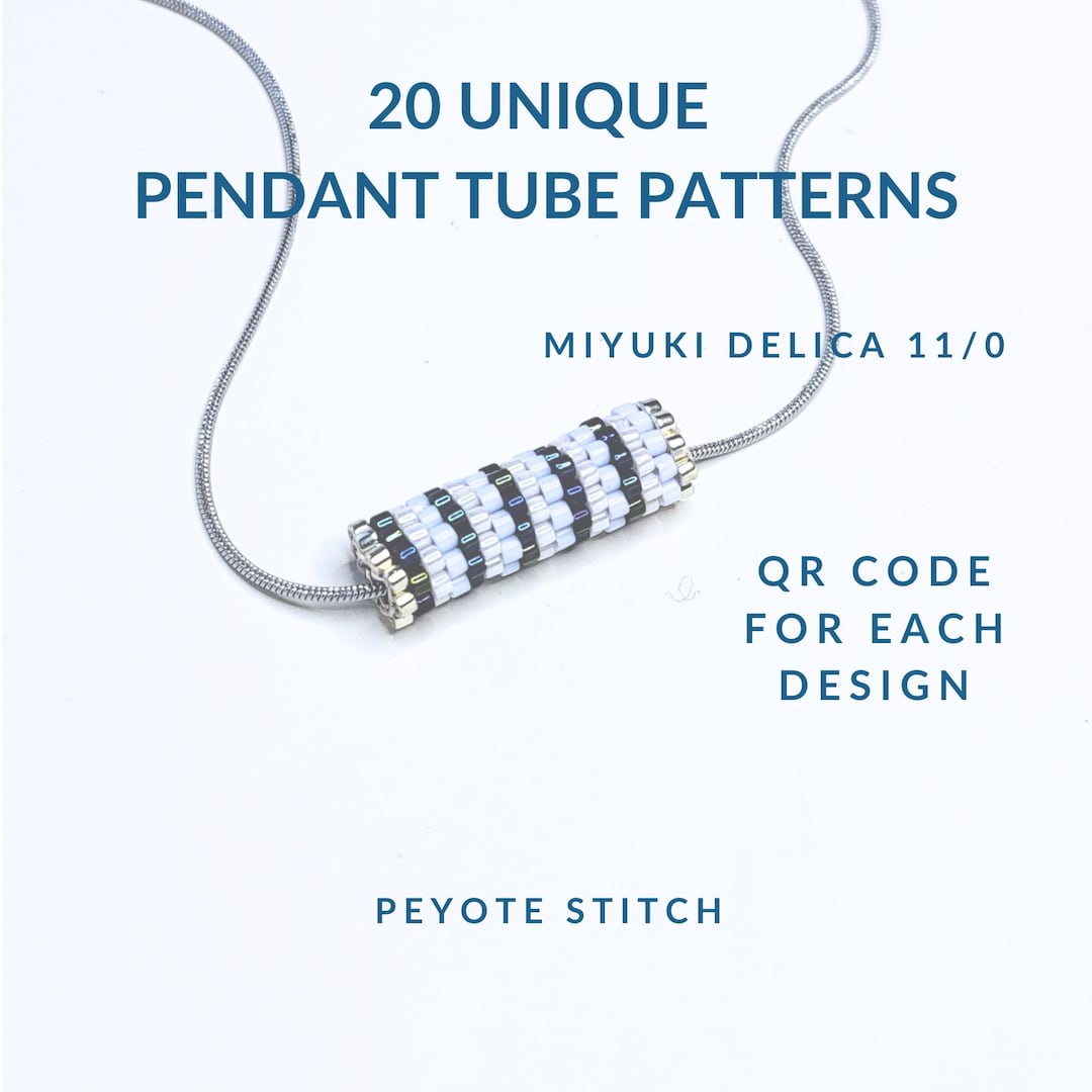 Tube Handle Patterns 20 Beaded Tube Pendant Patterns, Miyuki Delica Bead Pattern PDF, Peyote ...