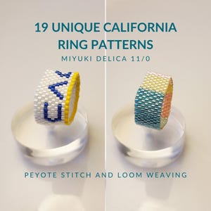 California Dreamin' Rings | 19 Unique Beading Patterns PDF | Delica 11/0 Peyote & Loom Tutorial