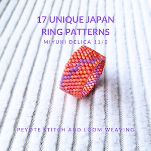 17 Japan Ring Patterns E-Book | Miyuki Delica 11/0 Tutorial | Peyote Stitch & Loom Weaving PDF