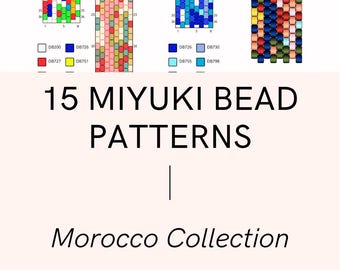 15 rings beading pattern INSTANT DOWNLOAD - Miyuki delica 11/0 - beadwork - peyote & loom technique. Morocco collection