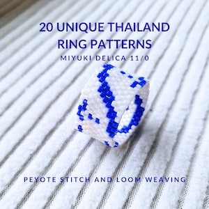 20 Thailand Ring Patterns E-Book | Miyuki Delica 11/0 Bead Charts | Peyote Stitch & Loom Weaving PDF