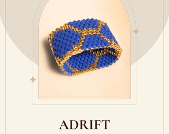 PDF Pattern Adrift ring pattern - Peyote rings beading, Miyuki Delica 11/0, Morocco Collection