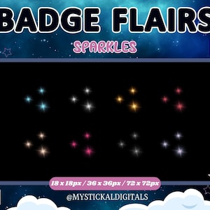 Sparkles Twitch Sub Badge Flair - Bit Badges - Streamer - Stream - Shiny - Sparkles - Subscription Flairs - Stars