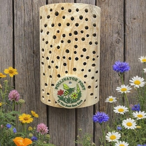Bee Posts Solitary Bee Hotel β Unique Post Design | Handmade Bee House for ...