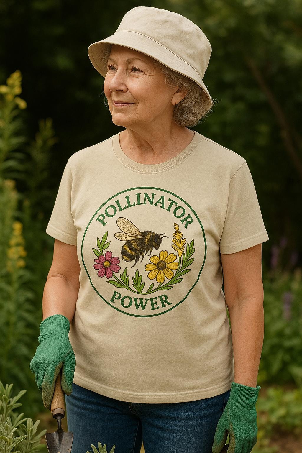 Pollinator Power T-Shirt – Native Bee & Wildflower Tee for Gardeners, Nature Lovers, Conservationists, and Eco-Friendly Living