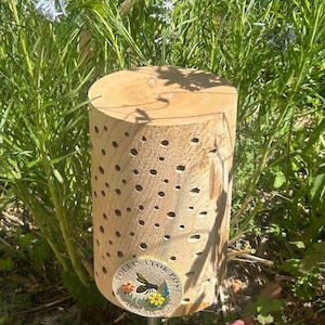Solitary Bee Hotel – Unique Post Design | Handmade Bee House for ...