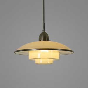 Rare Bauhaus Sistrah Megaphos Titan pendant lamp, C.F. Otto Muller, 1931