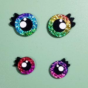 Felt Eyes, Felt Eyes For Amigurumi, Kawaii Eyes, Crafting Eyes,Felt Eyes For Plushies,Crochet Toy Eyes,Toy Eyes,Amigurumi Eyes, Rainbow Eyes