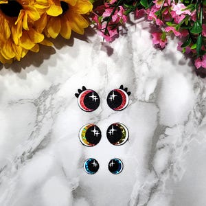 Felt Eyes, Felt Eyes For Amigurumi, Kawaii Eyes, Crafting Eyes,Felt Eyes For Plushies,Crochet Toy Eyes,Toy Eyes,Amigurumi Eyes, Rainbow Eyes