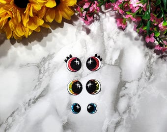 Felt Eyes, Felt Eyes For Amigurumi, Kawaii Eyes, Crafting Eyes,Felt Eyes For Plushies,Crochet Toy Eyes,Toy Eyes,Amigurumi Eyes, Rainbow Eyes