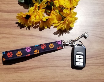 Wristlet, Wristlet Keychain, Handmade Keychain, Fabric Wristlet, Key Fob, Fabric Wristlet Keychain, Phone Strap, Hands Free Keychain, Pets
