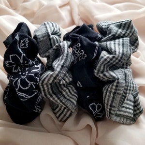 Cotton scrunchies, scrunchies, hair accessories, handmade, ponytail scrunchies, hair ties, birthday, gift