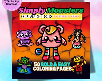 50 Monster Malvorlagen zum Digitalen Download