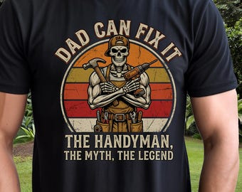 PNG de papá manitas divertido, camiseta de papá esqueleto, PNG de papá retro vintage, diseño gráfico de sublimación de carpintero, descarga digital instantánea