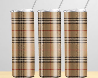 Retro Plaid Tumbler Wrap, Sublimation PNG Design (Instant Download)