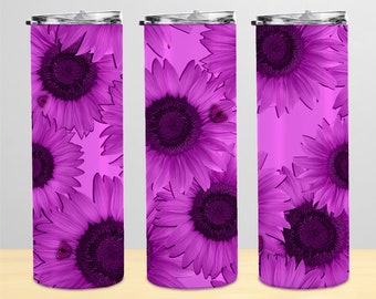 Pink Floral Tumbler Wrap Sublimation Design, 20oz PNG Digital Download