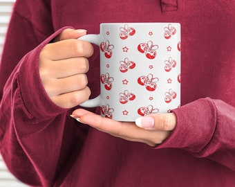 Cherry Mug Wrap Sublimation Design, Digital PNG Files for 11oz & 15oz Mugs, Unique Gift for Cherry Lovers, Instant Download