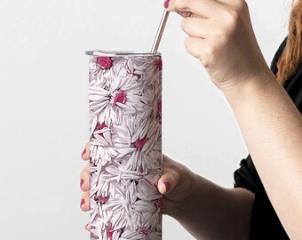 Floral Tumbler Wrap Sublimation Designs with 6 Floral Patterned Digital Png files,  Instant download