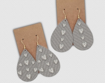 Silver Teardrop Crystal Rhinestone Two Earring, Sublimation Design, Printable Jewelry PNG Files, Instant Download