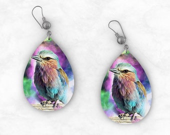 Cute Bird Teardrop Earrings, Animal Art Sublimation Designs Png Files, İnstant Download Printables for Dıy Project make Jewelry Unique Gift