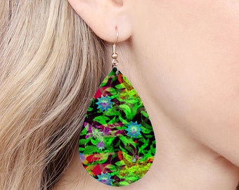 Elegant Sublimation Design for Teardrop Earrings, Printable PNG Files, Instant Download