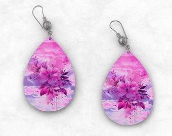 Spring Earrings, Teardrop  Earring PNG Files  for Sublimation Designs, Diy Project  for Make Unique Gift, Instant Digital Download